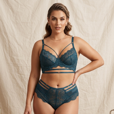 Floral Embroidery Plunge Push Up Bra Set – Sexy Underwire Lingerie