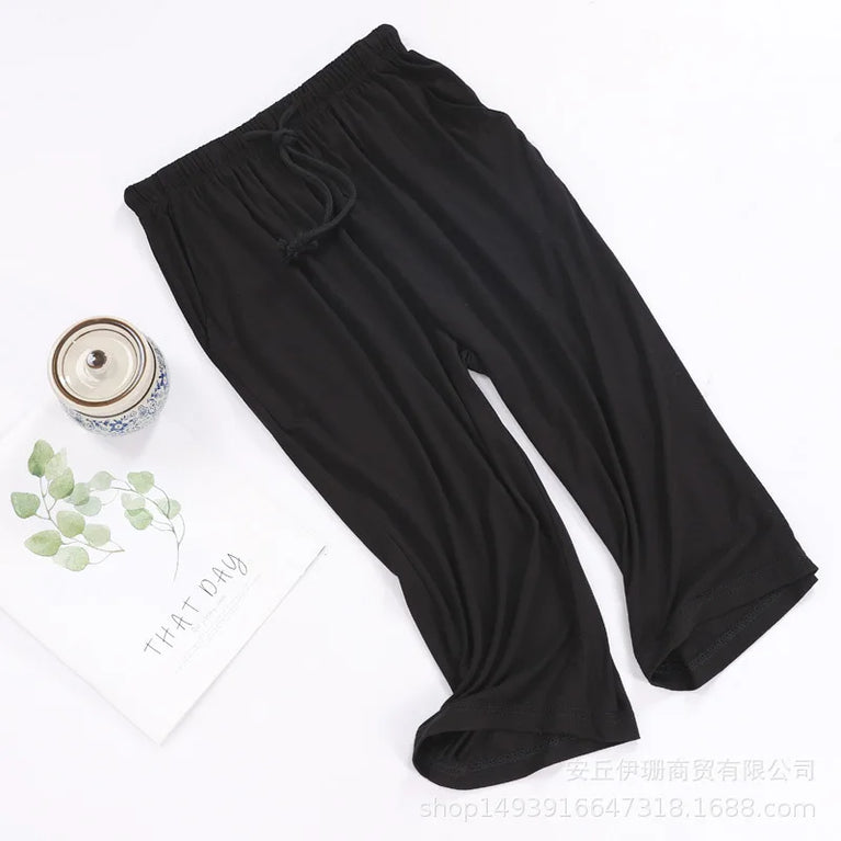Cropped Pajama Pants | Soft Summer Home Trousers