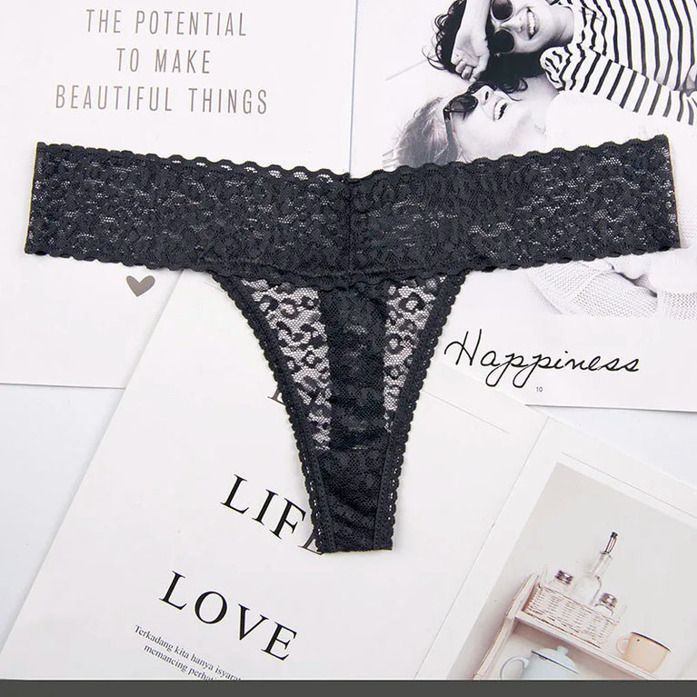 Seamless Low-Waist G-String Set | Leopard Pattern Cotton-Lined Thongs
