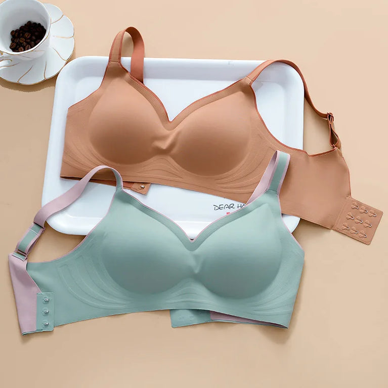 Plus Size Seamless Push-Up Bra | Wireless Shockproof Comfort