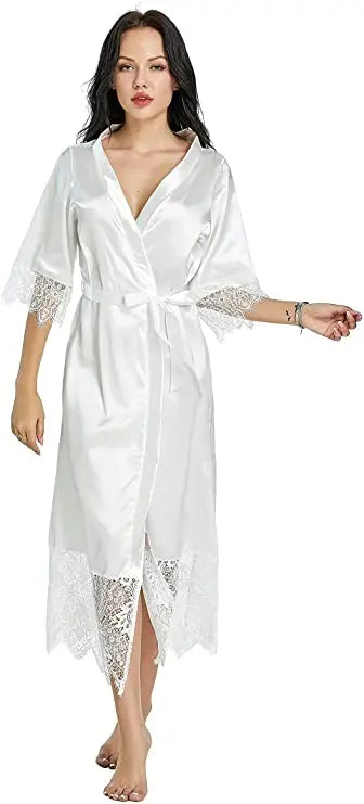 Luxury Silk Kimono Robe | Satin Bridesmaid Dressing Gown