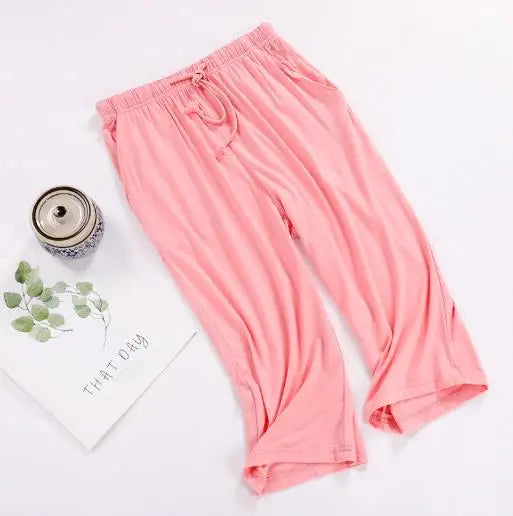 Cropped Pajama Pants | Soft Summer Home Trousers