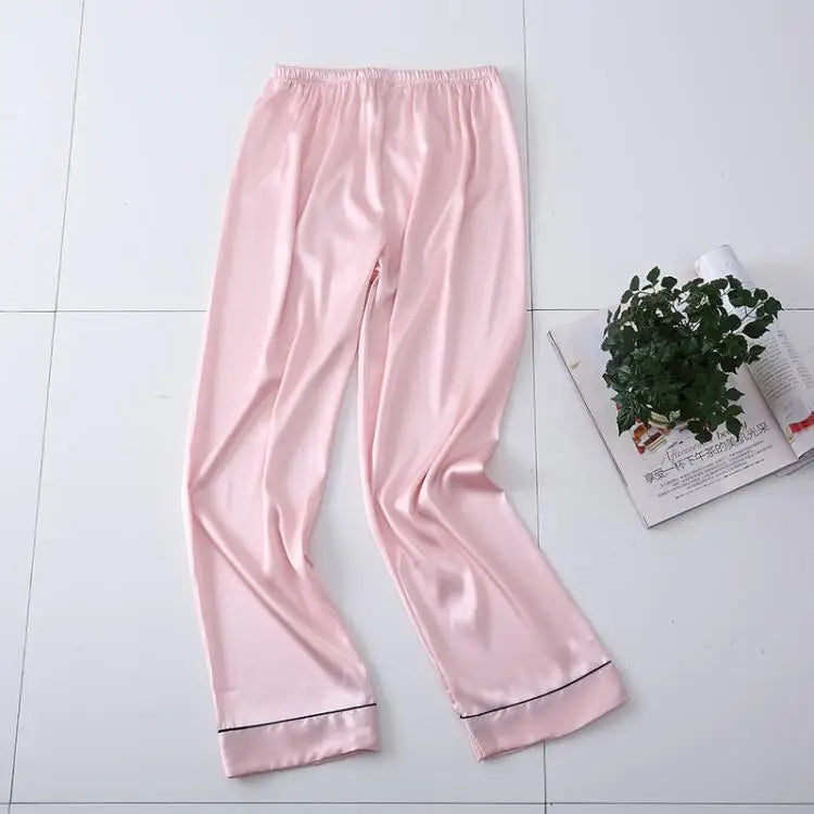 Silky Satin Pajama Pants | Soft Summer Home Trousers