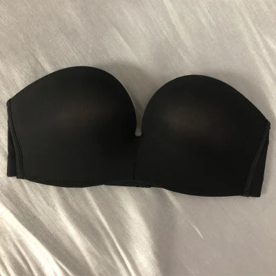 Strapless Lace Bra – Wireless Half-Cup Push-Up