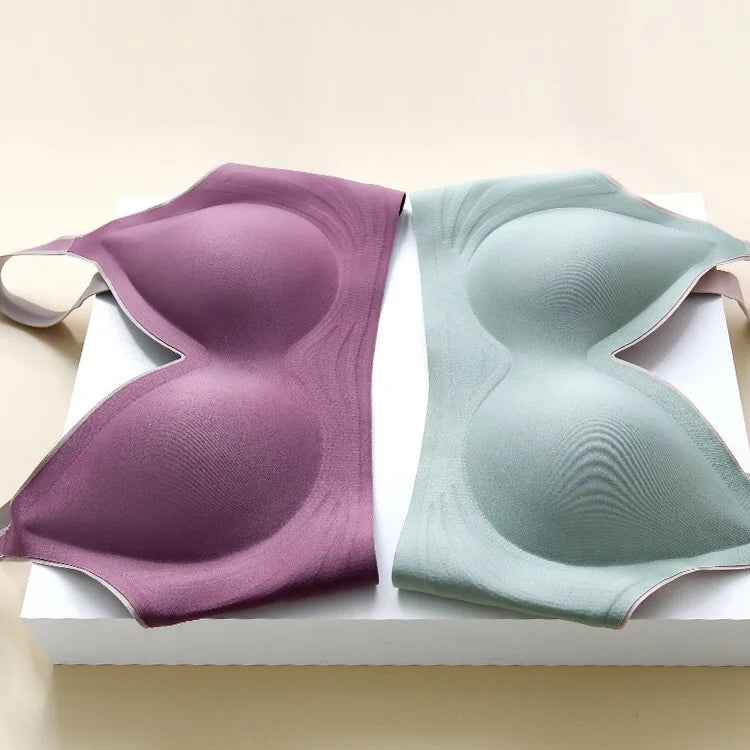 Plus Size Seamless Push-Up Bra | Wireless Shockproof Comfort