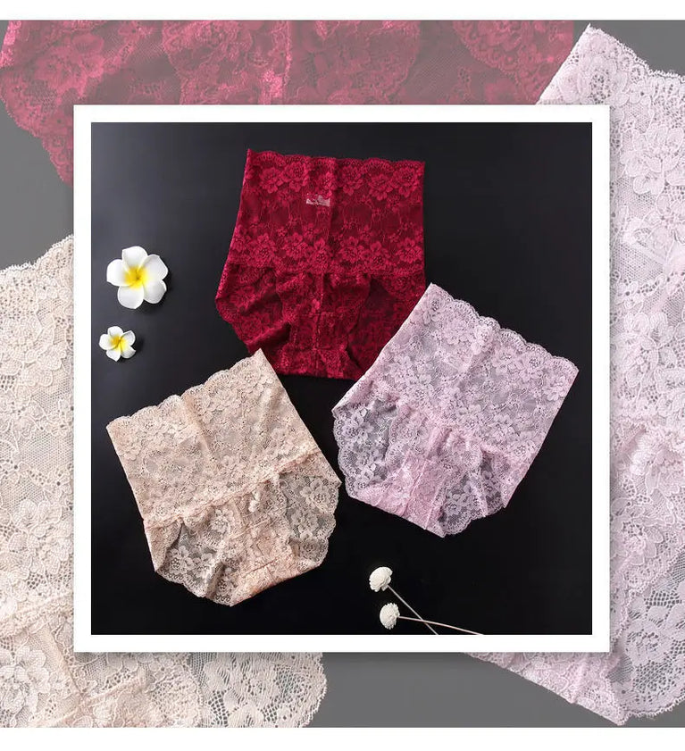 3pc Butt Lifter Briefs | High-Waist Lace Tummy Control