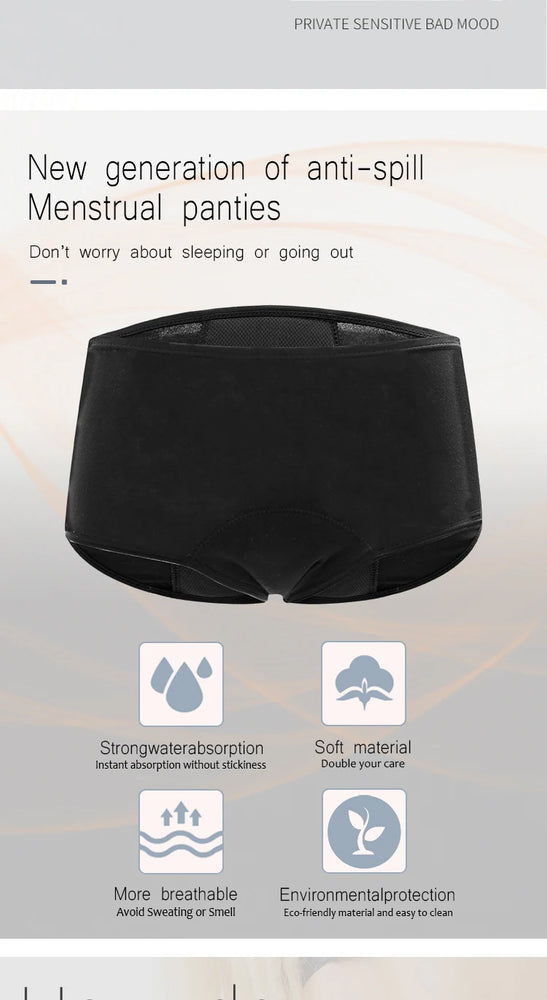 4-Layer Leakproof Period Briefs | High-Rise Absorbent Lingerie