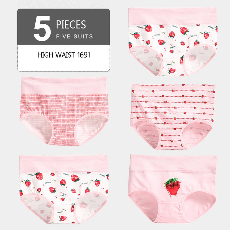 5pc High-Waist Cotton Briefs | Lace Body Shaper Set