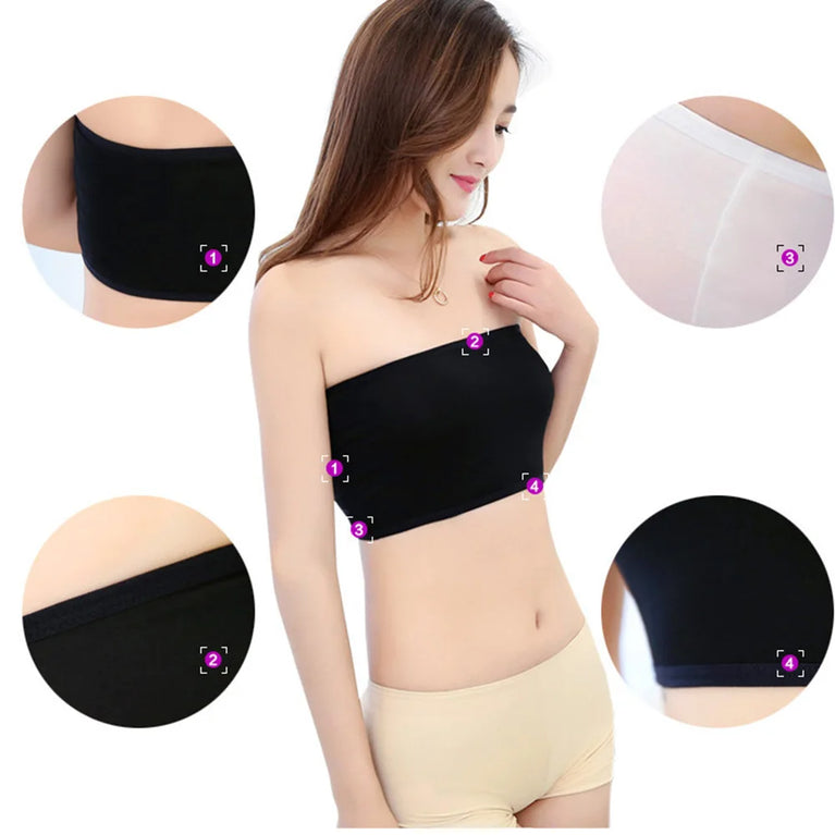 Crystal-Decorated Gradient Bandeau – High-Stretch Seamless Support