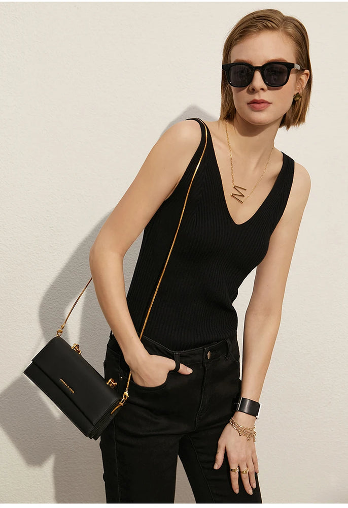 Minimalism V-Neck Knitted Camisole | Office Lady Tank