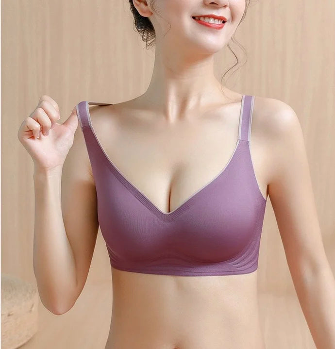 Plus Size Seamless Push-Up Bra | Wireless Shockproof Comfort