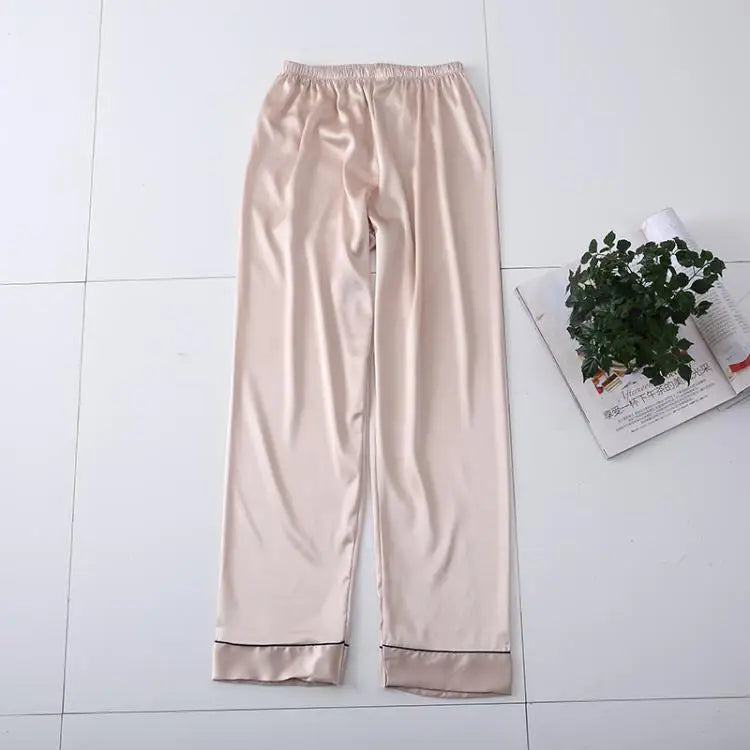 Silky Satin Pajama Pants | Soft Summer Home Trousers