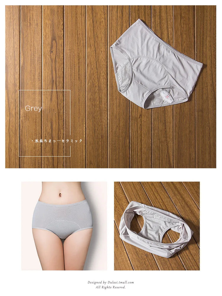 Leak-Proof Menstrual Briefs (3-Pack) – High-Rise Full Coverage Period & Incontinence Underwear