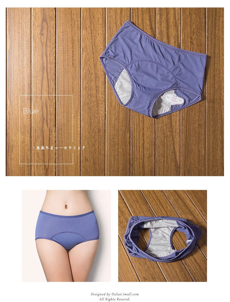 Leak-Proof Menstrual Briefs (3-Pack) – High-Rise Full Coverage Period & Incontinence Underwear