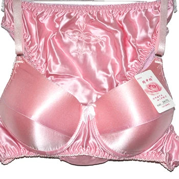 100% Pure Silk Bra & Brief Set | Wireless AB Cup Lingerie