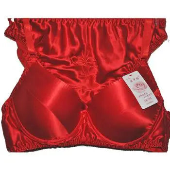 100% Pure Silk Bra & Brief Set | Wireless AB Cup Lingerie
