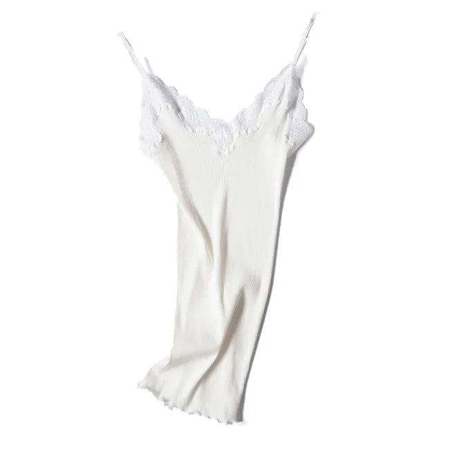 Silk-Cotton Camisole | Soft Lace Knitted Base Layer
