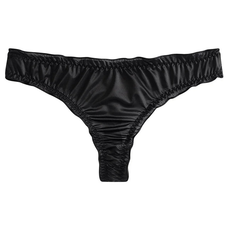 Seamless Ice Silk G-String Thong with Scalloped Edge – Thin Breathable Summer Panties for Women