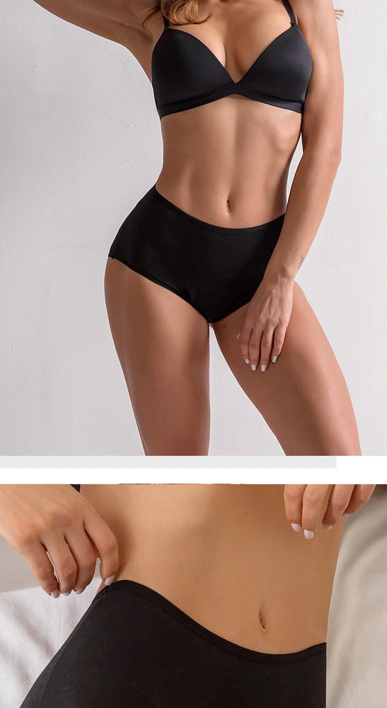 4-Layer Leakproof Period Briefs | High-Rise Absorbent Lingerie