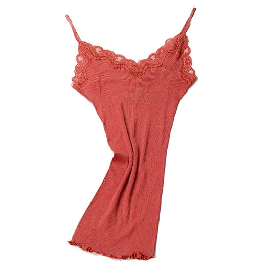 Silk-Cotton Camisole | Soft Lace Knitted Base Layer