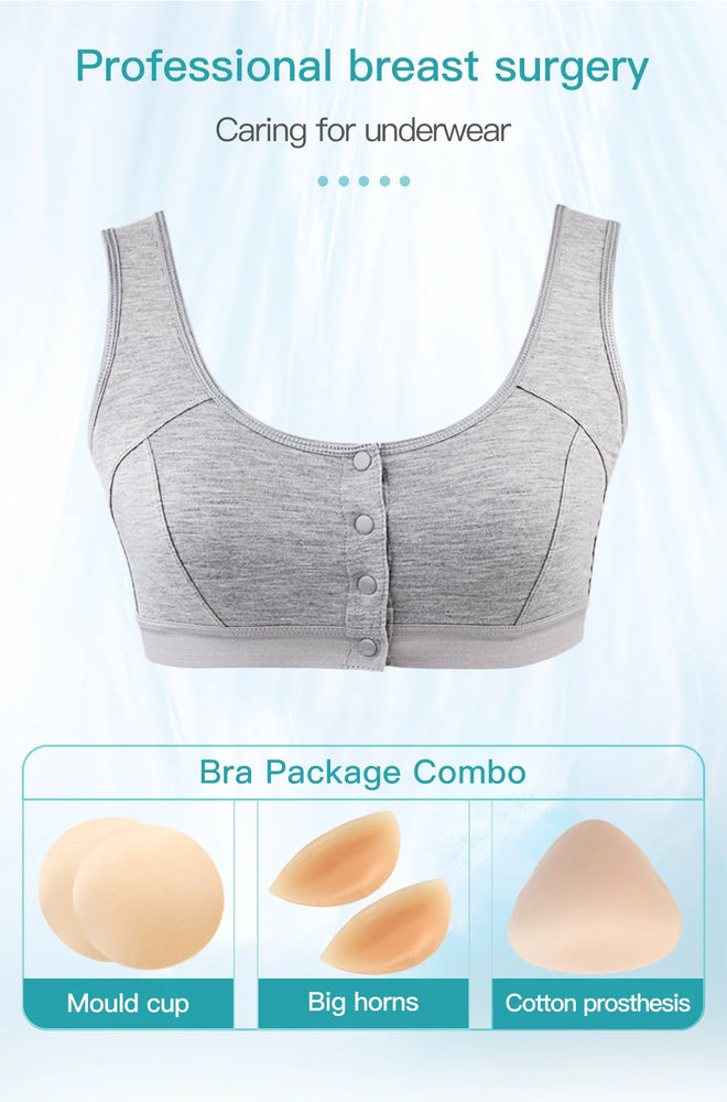 Mastectomy Pocket Bra – Modal Front-Closure Recovery Support