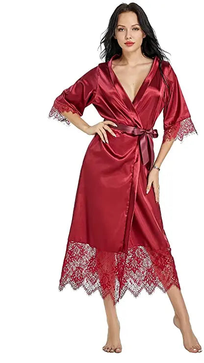 Luxury Silk Kimono Robe | Satin Bridesmaid Dressing Gown