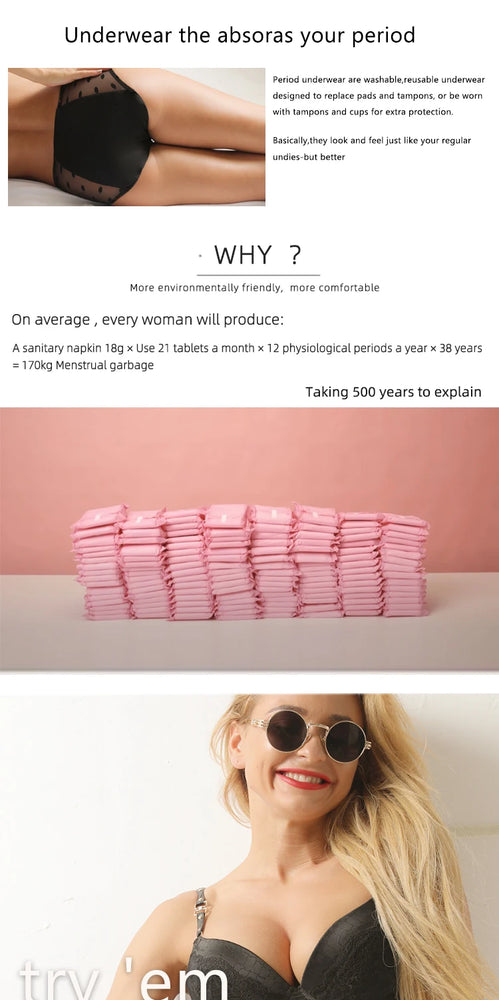 4-Layer Leakproof Period Briefs | High-Rise Absorbent Lingerie