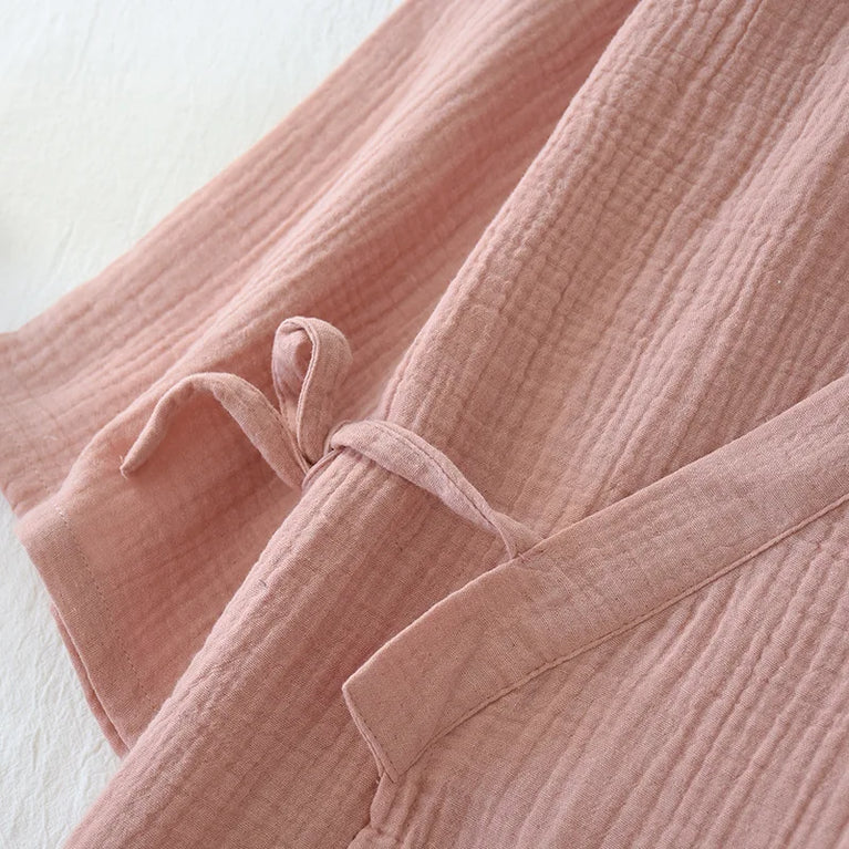 Cotton Crepe Robe | Japanese Summer Kimono-Dressing Gowns