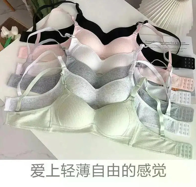 Seamless Cotton V-Neck Bralette | Wireless Summer Push-Up