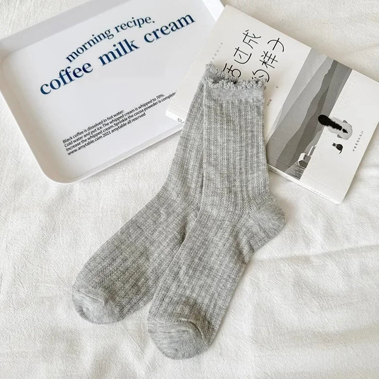 Women Hollow Out Loose Cotton Socks Breathable Summer Style