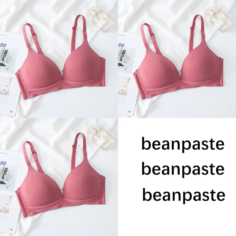FallSweet 3PCS Seamless Push-Up Bra | Wireless Glossy Comfort