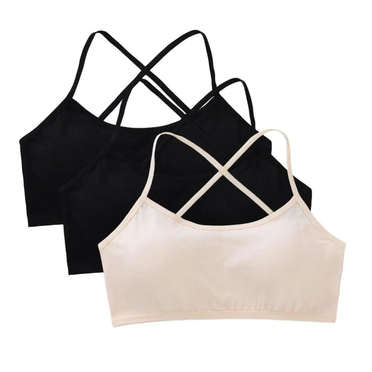3-Pack Cotton Training Bras | Soft Teen First Camisole