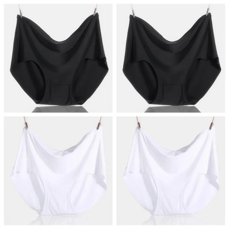 Ice Silk Plus Size Seamless Boyshorts (4-Pack) – Ultrathin Cooling Comfort