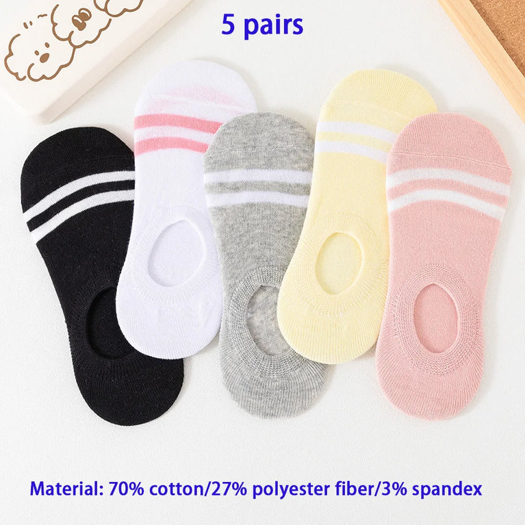 10-Pack Women's Cotton Boat Socks | Breathable Mesh Ankle Socks