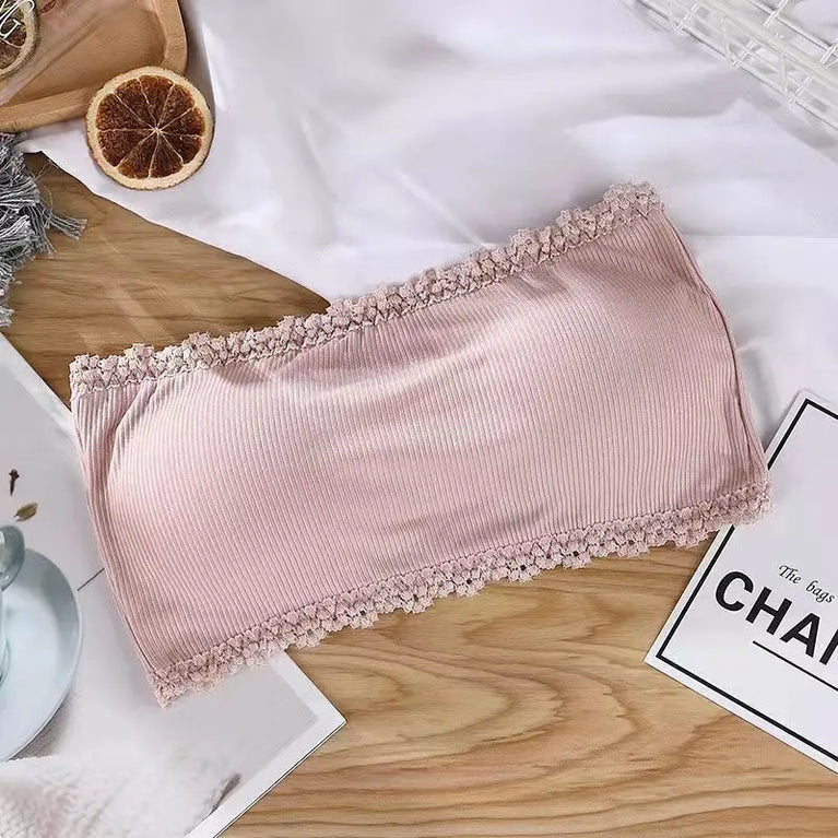 Summer Strapless Seamless Bra – Breathable Lace Chest Wrap