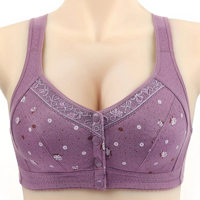 Front-Closure Seamless Bra Set – Wireless Sexy Lace Support
