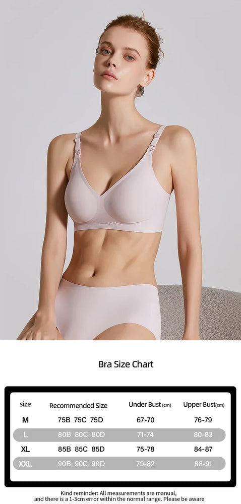 Maternity & Nursing Comfort Bra – Seamless Adjustable Support