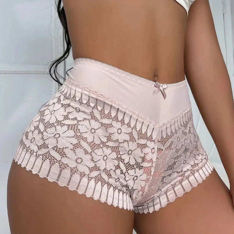 High-Waist Lace Briefs | Hollow Print Summer Shapewear