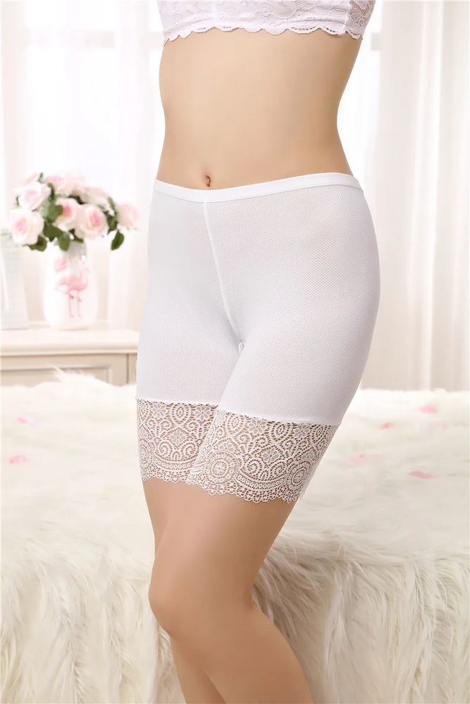 Seamless Lace Safety Shorts | High-Waist Anti-Chafing Boxers