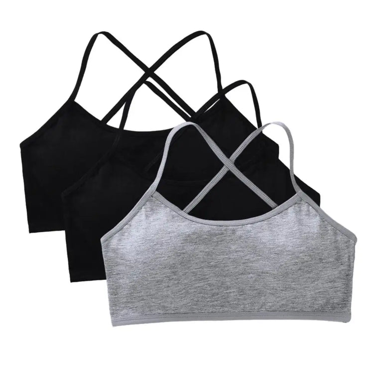 3-Pack Cotton Training Bras | Soft Teen First Camisole