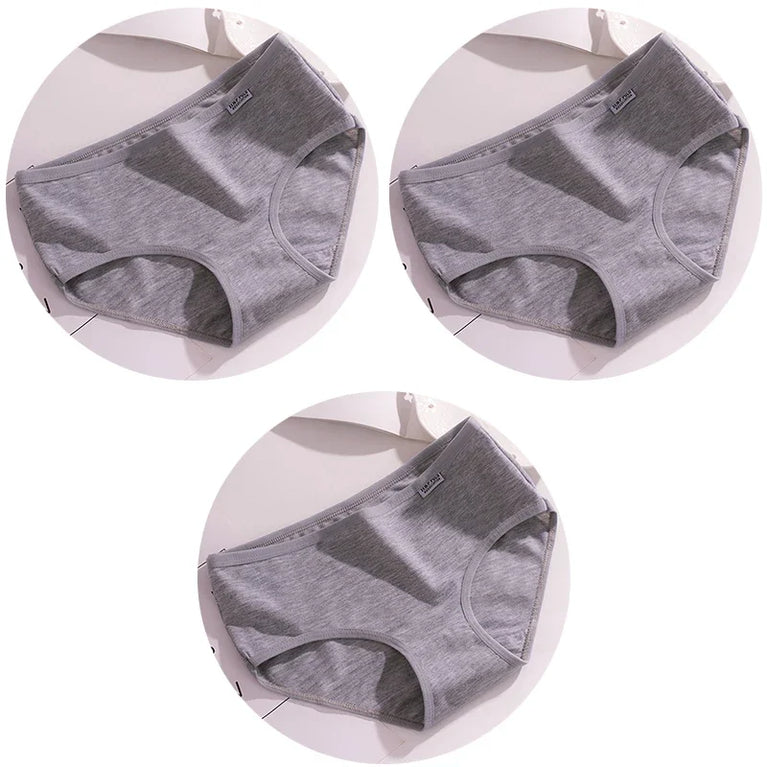 3pc Mid-Rise Cotton Briefs | Breathable Plus Size Comfort Set
