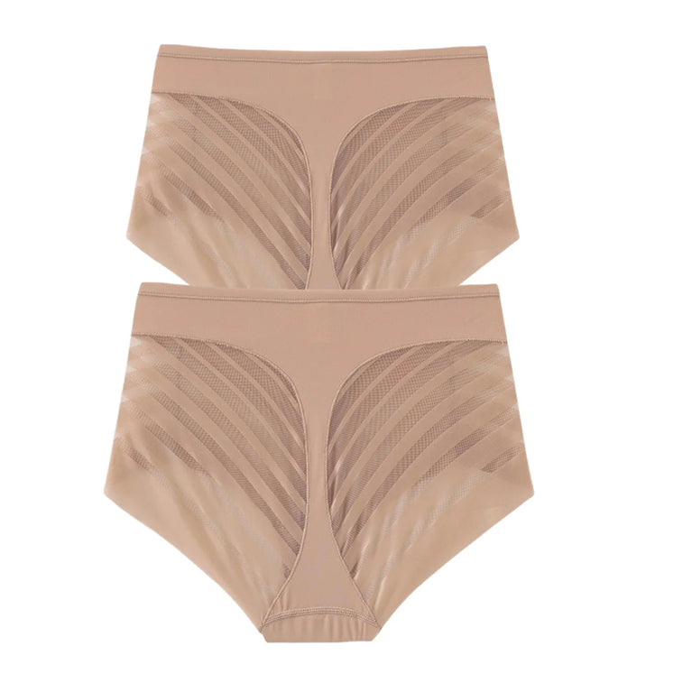 2-Pack Ice Silk Briefs | High-Rise Tummy Control