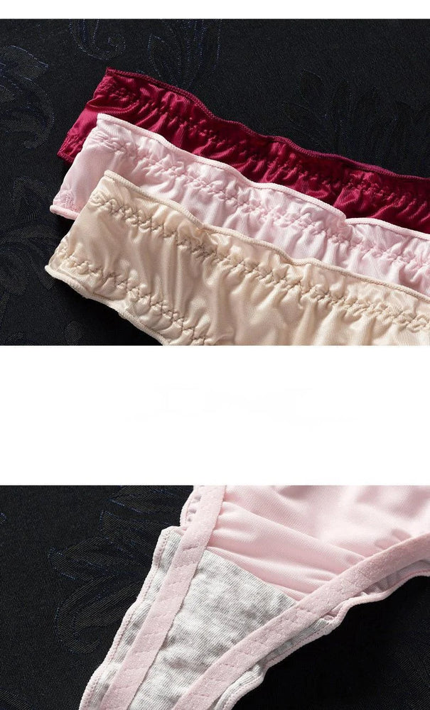 Seamless Ice Silk G-String Thong with Scalloped Edge – Thin Breathable Summer Panties for Women