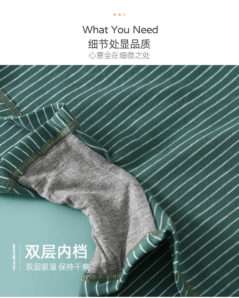 Striped Cotton Boyshorts (3-Pack) – Mid-Rise Breathable Seamless Underwear