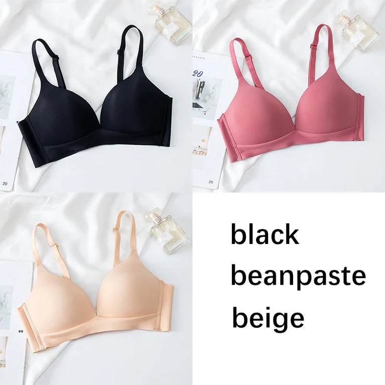 FallSweet 3PCS Seamless Push-Up Bra | Wireless Glossy Comfort
