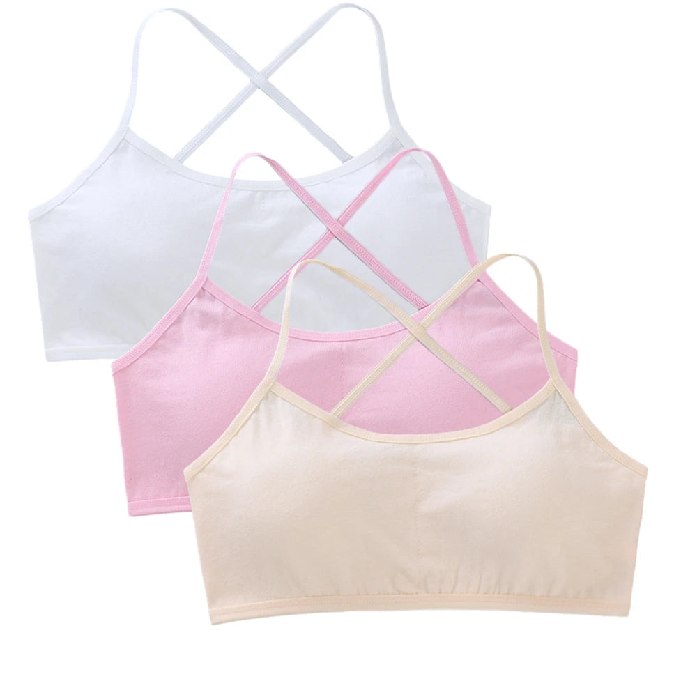 3-Pack Cotton Training Bras | Soft Teen First Camisole