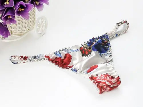 100% Pure Mulberry Silk G-String – Breathable Low-Rise Luxury Thong for Women