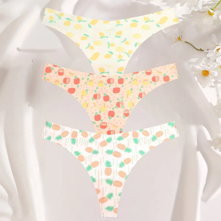 3-Pcs Sexy Colorful G-String Set – Seamless Low-Rise Bikini Thongs for Women (S-XL)
