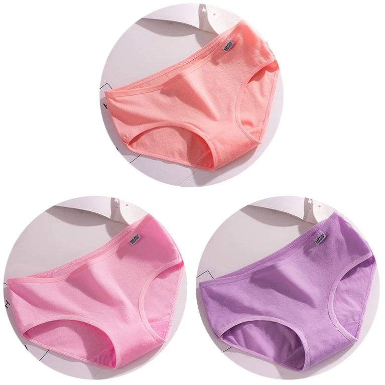3pc Pure Cotton Briefs | Skin-Friendly Mid-Rise Comfort Set