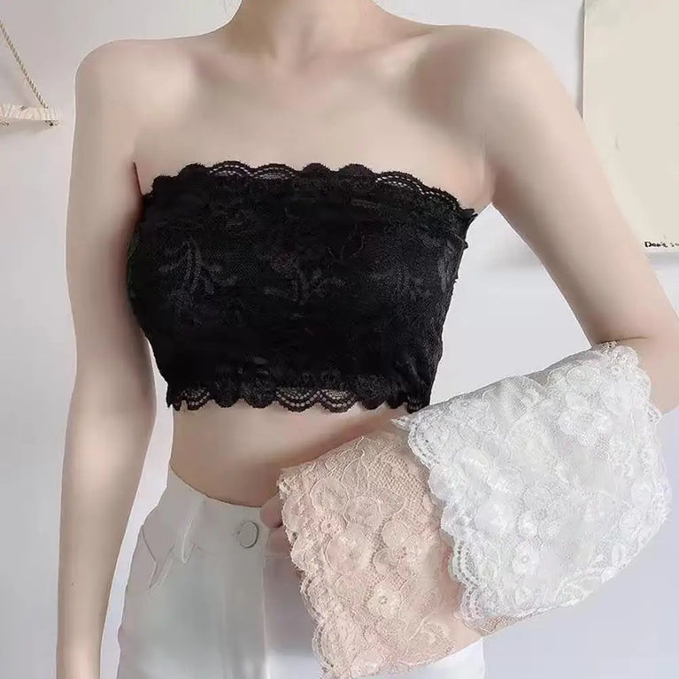 Sexy Lace Bandeau | Seamless Strapless Wrap Chest Top